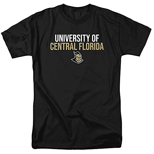 University of Central Florida Official Stacked Short Sleeve Mens Cotton T-Shirt Black Large