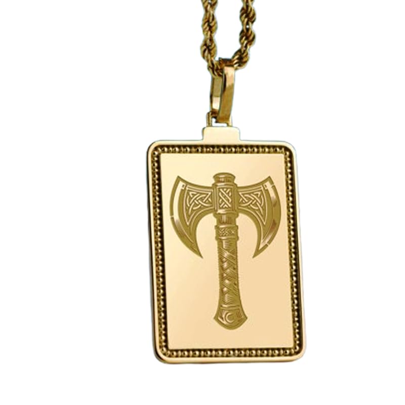 Collier hache en argent plaqué or pour un style unique
