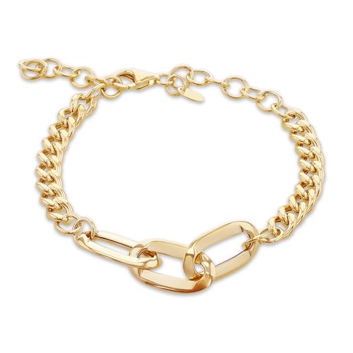 CARISSIMA Carrisima Gold bransoletka damska 9-karatowe żółte złoto pancerka ogniwa 19 cm, Żółte złoto