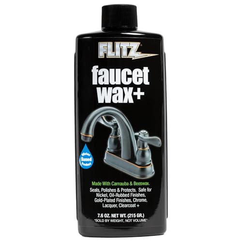 Comparison: Best Cleaner For Chrome Faucets 3 Flitz Faucet Wax Plus - 7.6oz Bottle of USA-Made, Water-Based Faucet Cleaner & Polisher for Water Stains, Fingerprints, & More - Metal Wax for Bronze, Nickel, Chrome, Brass - Granite Polish (1 Pack)