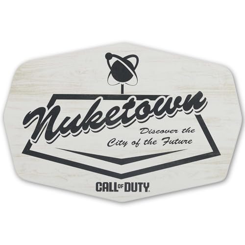 Call of Duty Nuketown City of the Future Wood Wall Decor - Vintage Call of Duty Sign for Game Room or Bedroom