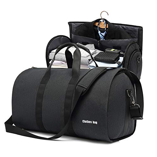Carry on Men Garment Bags Travel Suit bag for Men Women Duffel Bag with Shoes Bag Wedding Dress Garment Bags for Travel/Business/Gym(Black)