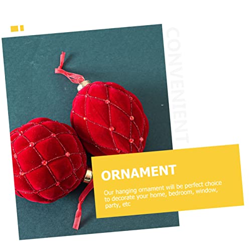 Nolitoy 3Pcs Glass Ball Ornament Memorial Gift Christmas Tree Decorations Prom Gifts Red Shatterproof Ornaments Wedding Baubles Ball Chinese New Year Decoration Room Accessory Wall Decor #TOP6