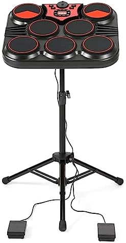 Electronic Drum Kit with Digital Panel and Headphone Jack, Built-in Speakers and Computer Connectivity, Perfect for Drum Enthusiasts.