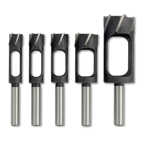 Coffret de 5 Mèches à Bouchonner 15 à 35 mm - Longueur 140/160 mm - Acier Carbone Trempé - Traitement Antirouille - Outil Menuiserie Bois - OMNIVOR