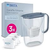 BRITA Caraffa Filtrante Acqua Style Essential Stone Blue 2.4 L con 3X MAXTRA PRO PURE PERFORMANCE