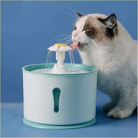 Image of Parner Cat Water Fountain, 81oz /2.4L Stainless Steel Pet Water Drinking Fountain Water Dispenser with Intelligent Pump and LED Indicator for Water Shortage Alert,Water Fountain for Cats,Dogs, Green
