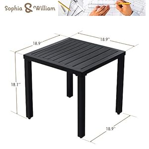 Sophia & William Small Metal End Side Table, Indoor Outdoor Square Bistro Tables, Portable Coffee Table, Rust & Weather Resistant, Black, 18.9" Sophia William Small Metal End Side Table Indoor Outdoor Square Bistro Tables Portable Coffee Table Rust Weather Resistant Black 189