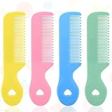4Pcs Baby Comb & Toddler Comb Set - Gentle Baby Hair Combs for Newborns Toddlers, Colorful Tip Bristles for Sensitive Scalp Care Styling