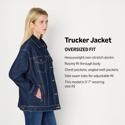 Image of Amazon Essentials Women's Regular-Fit Denim Trucker Jacket