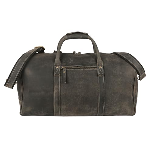 Image of KomalC 24 Inch Leather Travel Duffle Bag for Men & Women, Weekend Gym Bag