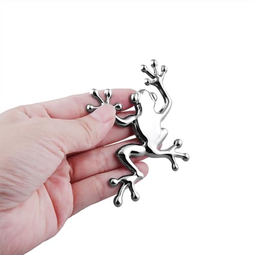 Image of 3D Metal Chrome Frog Car Emblem, Highly Distinctive car Decals, Car Decal Sticker Side Rear Trunk Decoration Accessories, Unisex Frog Auto Parts