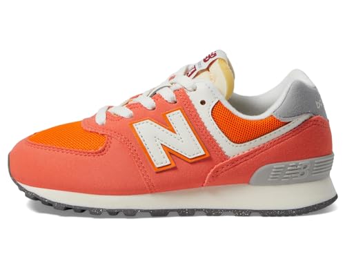 New Balance Kids 574 V1 70s Racing Lace-up Sneaker, GULF RED/WHITE, 2.5 M Little Kid (4-8 Years)4