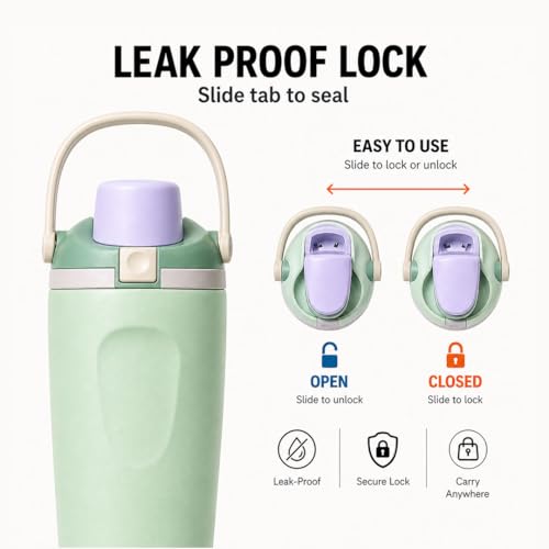 Image of Rioware 900ml Vacuum Insulated Stainless Steel Tumbler with Flip Cap | 304 Grade Steel | 8 Hrs Hot & 14 Hrs Cold | Leakproof Travel Coffee Mug | Large Capacity Water Bottle with Handle | BPA Free