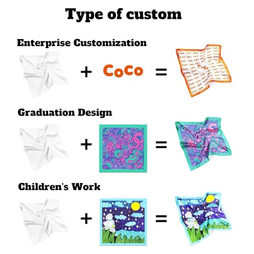 Personalized-Custom 100% Silk-Scarf Square-Neckerchief - Customized Silk Head Scarf with Logo Text, Square Silk Wrap2