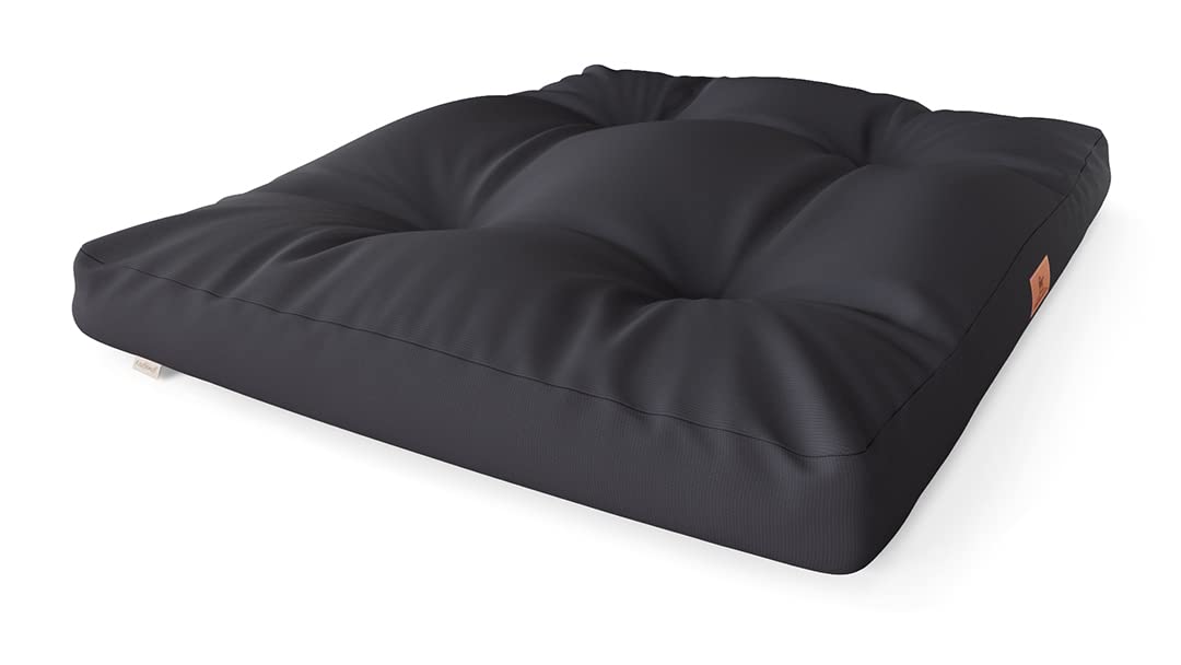 Knuffelwuff Hundekissen Gatsby aus Oxford-Gewebe 110 x 89cm Schwarz - rutschfeste Unterboden - leicht zu reinigen - für große, mittelgroße und kleine Hunde