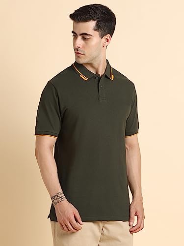 Image of Dennis Lingo Men's Regular Fit Solid Polo Cotton T-Shirt