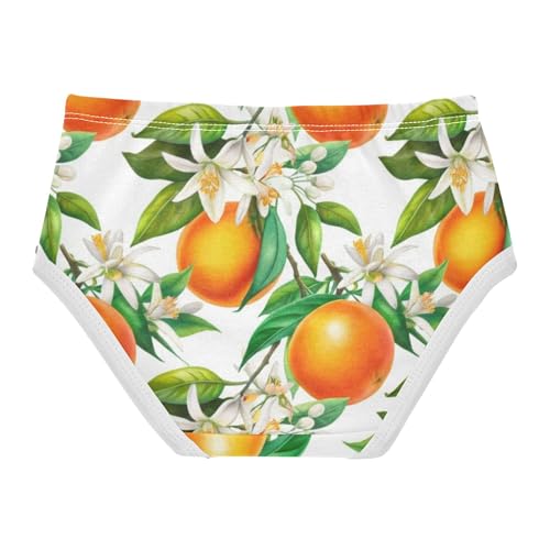 Durable Toddlers Underwear Floral 2t Cotton Cute Panties Girl Oranges White Flowers Briefs Undies Kids2