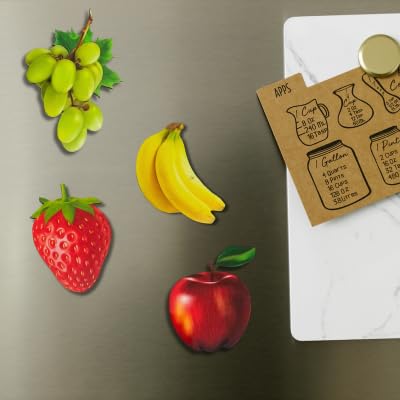 Image of A ONE CREATIVES Fruit Fridge Cutouts Magnet Set | Includes Realistic 3D Fruit Designs, Decorative Magnets for Kitchen, Office & Home Decor Set of 11 Pcs