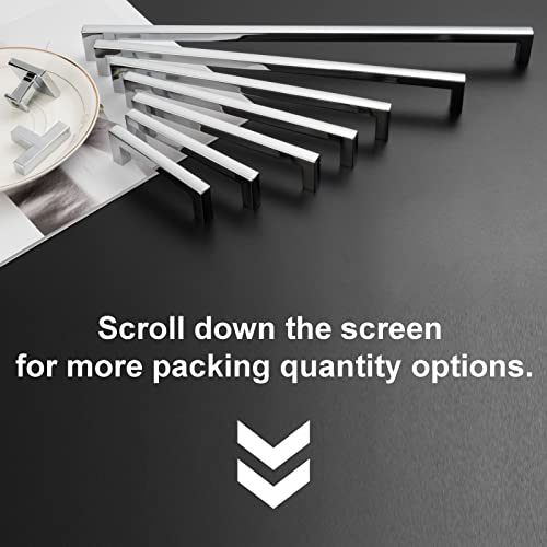 Koofizo Solid Square Bar Cabinet Handle - Chrome Furniture Pull, 3 Inch/76Mm Screwhole Distance, 10-Pack For Kitchen Cupboard Door, Bedroom Dresser Drawer, Bathroom Wardrobe Hardware #TOP5