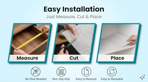 Image of Dribble Eva Shelf Liner Mat Mesh Pattern 45x125cm Roll, Non Slip Drawer & Cabinet Liner for Kitchen, Oilproof Washable Fridge Mat | Anti Skid Cupboard Wardrobe Multipurpose Mat (Cream)