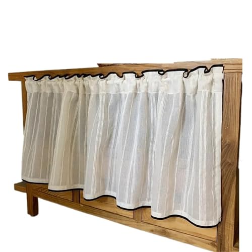VMDVBNA Visillos Cortos Cortina Corta for cafetería, casa de Campo, Estilo rústico campestre, for Ventanas pequeñas, Puertas, hogar(Rod Pocket,W100xH90cm 1Pc)