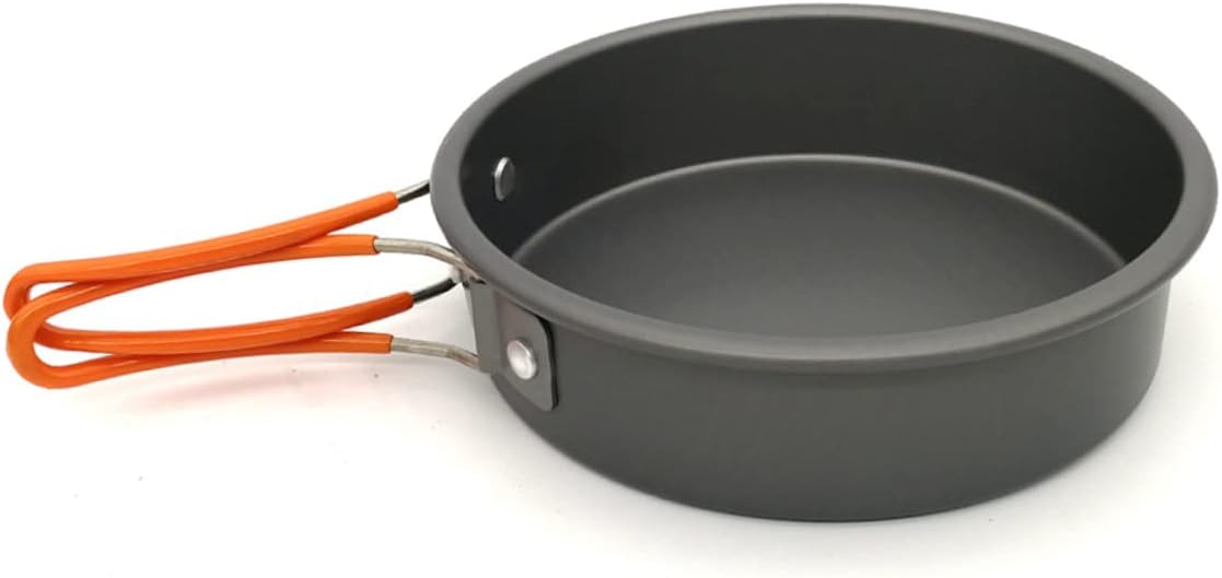 Mikikit Portable Picnic Cooking Outdoor Cookware Kit for Hiking and Camping Non Stick Insulated Handles for