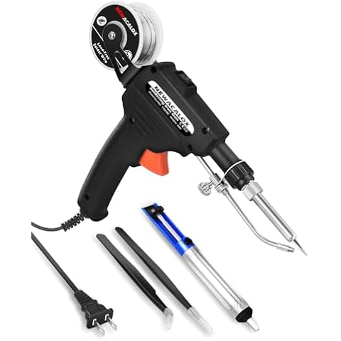 Soldering Iron Kit, NEWACALOX Soldering Gun Automatic Hand-held Solder gun Iron Kit Welding Tool, Desoldering Pump, Tweezers for Circuit Board, Home DIY, Electronic Repair Cover