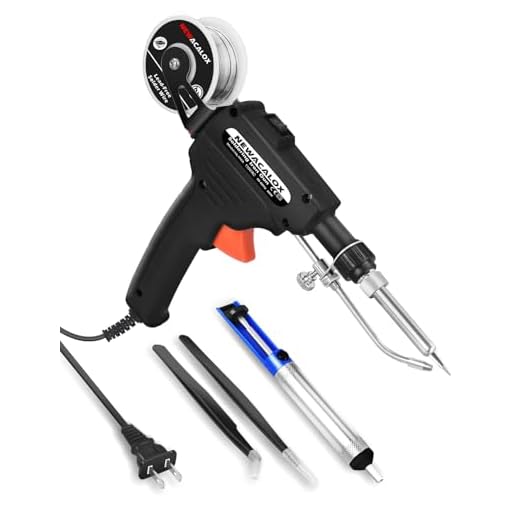 NEWACALOX Soldering Gun Automatic Hand-held Solder Iron Kit Welding Tool with Lead-free Wire, Desoldering Pump, Tweezers for Circuit Board, Home DIY, Electronic Repair
