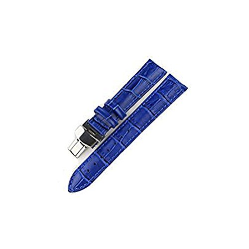 KOLIGHT Bleu Mode Durable 16 mm déployante Cuir véritable Montre Band Bracelet Sangle Cadeaux Cover
