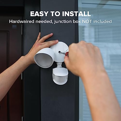 UME 2 Pack 32W 3500 Lumen LED Security Lights Motion Sensor Light Outdoor, 5000K Daylight, IP65 Waterproof, Dusk to Dawn, Motion Detector Flood Light for Garage, Yard, Porch-White by UME - Used condition - Image 6