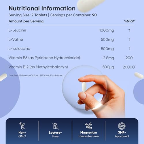 WeightWorld BCAA Tablets 2000mg - 180 Tablets - with Key Amino Acids - Vitamin B6 & B12-3 Months Supply - Vegan BCAA Supplement - for Men & Women - Vegan & Non-GMO - Image 4