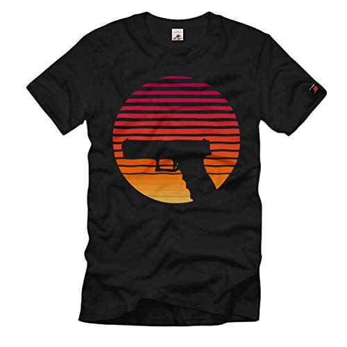 T-shirt airsoft pistolet rétro 17 9mm avec motif vintage haute définition