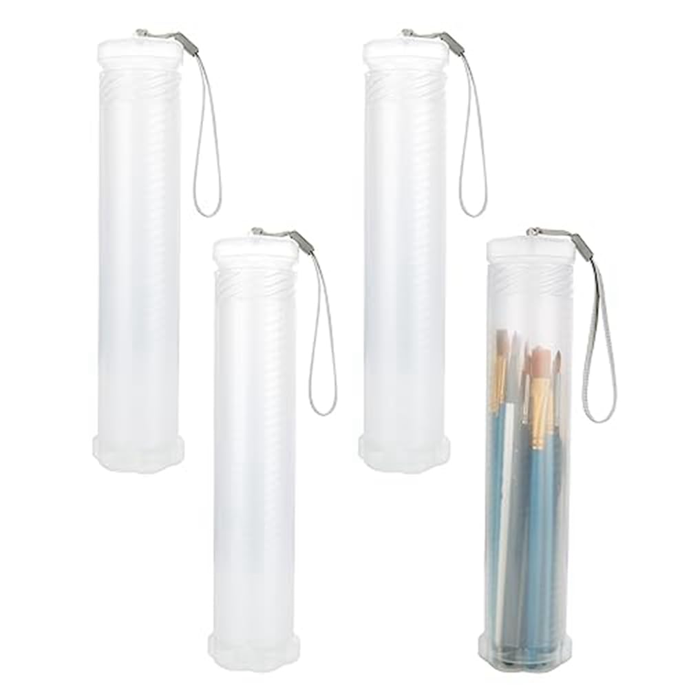 FUNSUEI Lot de 6 étuis de rangement extensibles en plastique pour pinceaux d'aquarelle, longs supports