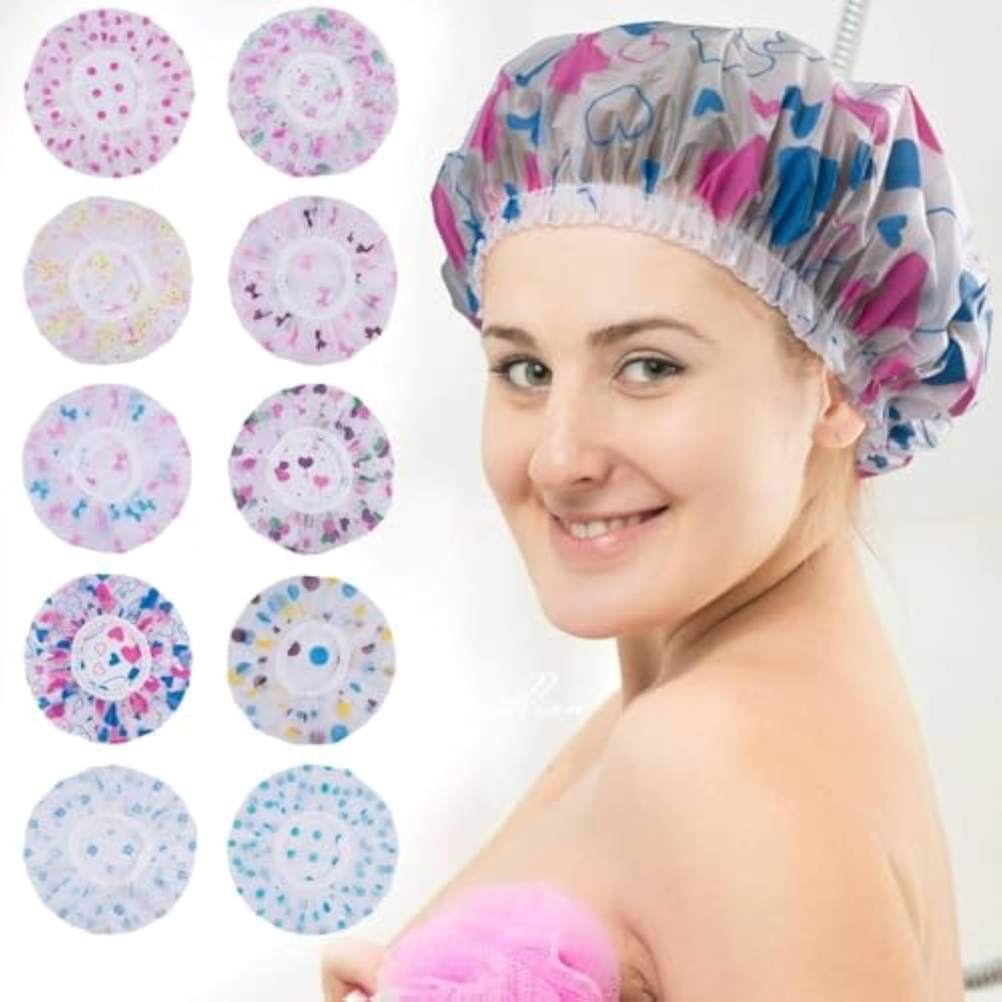 Reusable Multicolored EVA Shower Cap for Spa and Bath