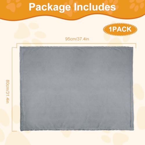 Aomig Hundedecke Katzendecken Waschbar Flauschig Decken Super Weich Fluffy Haustier Decken Kleine Mittlere Grosse Hunde Katzen Sofaschoner aus Coral Fleece für Transportbox Autos Betten Grau 95 * 80cm