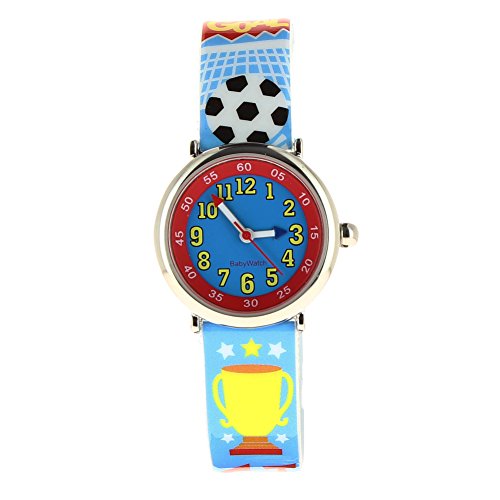 Montre pédagogique garçon avec cadran bleu et lecture facile Goal
