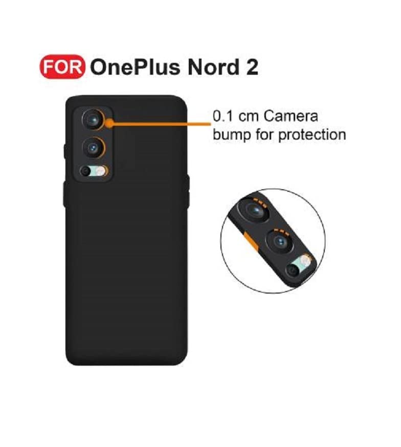 Image of Mobile Back Cover Case for Oneplus Nord 2 (5G) (Silicone Case|CameraProtection|Black SC1510)