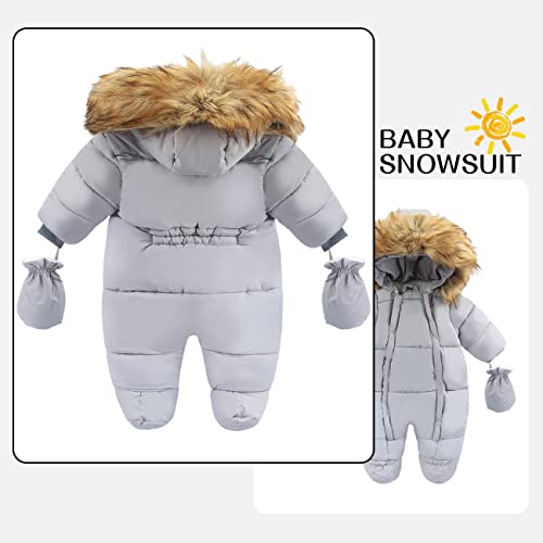 Image of Baby Girl Winter Snowsuit Toddler Jacket Clothes For Boy Infant Jumpsuit Hoodied