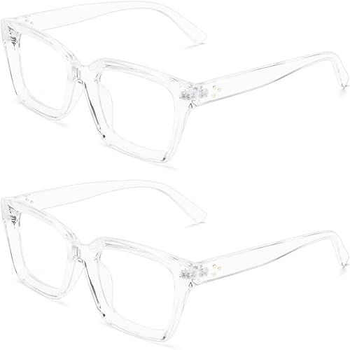 Pro Acme Gafas de lente transparente vintage para mujer, marco cuadrado clásico sin receta, lentes de moda para mujer