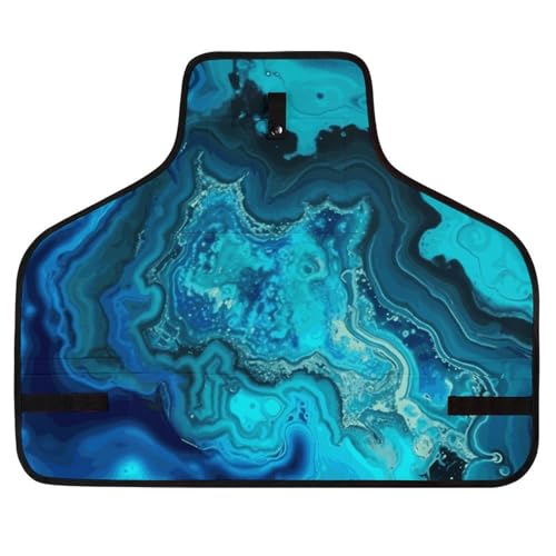 Delantal de trabajo turquesa azul brillante con bolsillos miniatura 1