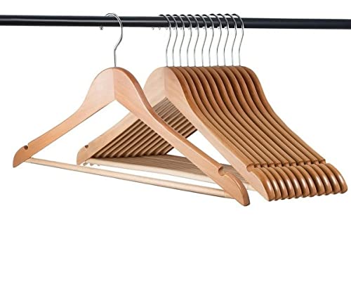 Cabides De Madeira para roupas acabamento suave marfim - pacote com 20 cabides