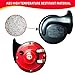 air horn truck train horns130-decibel, 12-volt electric snail waterproof high-pitch dual horns, suitable for car, truck, motorcycle modification, bicycle and boat accessory (Red) kaishield