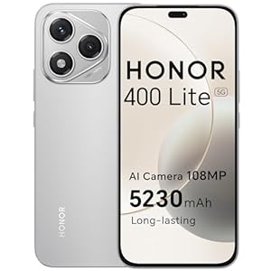 HONOR 400 Lite Smartphone 5G, 256GB/8GB RAM, Simlockfrei Android-Handy ohne Vertrag (108MP mit AI-Kamerataste, 6, 7 Zoll Display, 5230mAh, Android 15, Dual SIM, NFC), Velvet Grey