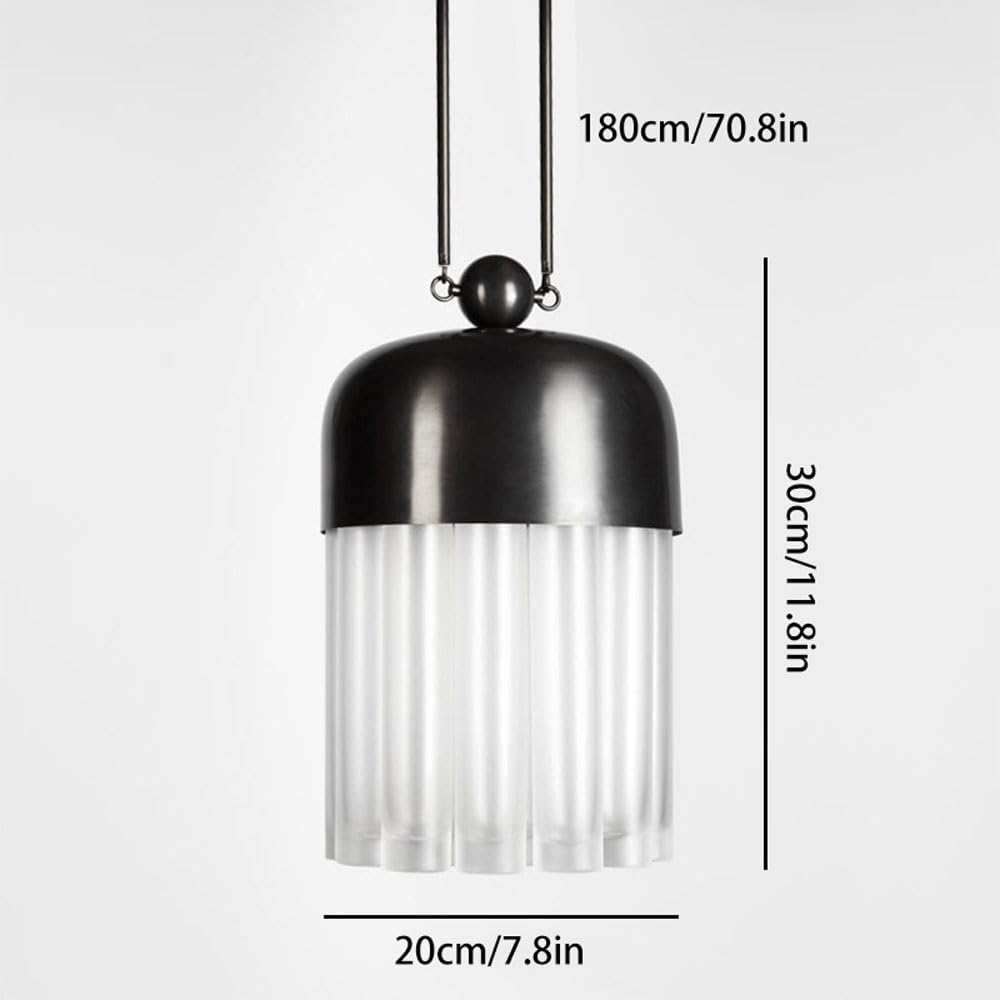 7,8" Lampa wisząca Szklana rurka Lampa wisząca Przemysłowe czarne lampy wiszące 12W LED Mały żyrandol Oprawy sufitowe do jadalni Salon Cafe Bar Restauracja LWX