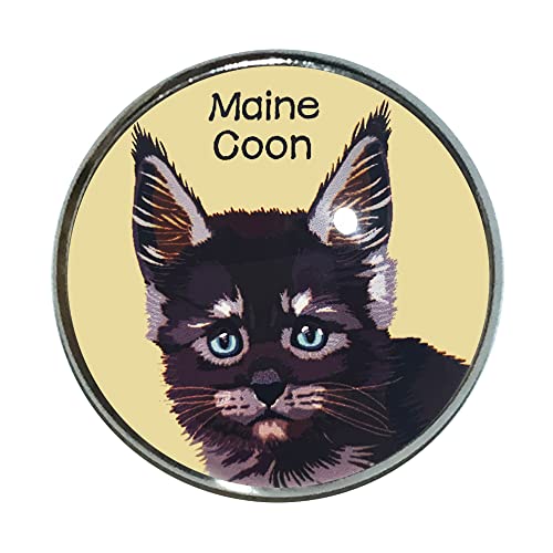 猫 ピンバッジ メインクーン子猫 BK ピンバッチ 猫 ブローチ 猫ピン