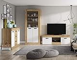 Magnífico pack para salón o comedor compuesto por una mesa de TV con 1 hueco para que coloques un dispositivo electrónico como una consola o un dvd, y de 2 prácticos armarios, un aparador de 3 cajones y 2 armarios y una fantástica vitrina de 5 estantes con la parte superior de sus frontales en cristal ¡Añade un toque moderno y sofisticado a tu salón con el pack Argos!