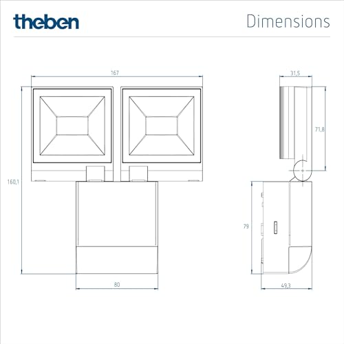 Theben LED Strahler theLeda S20 BK