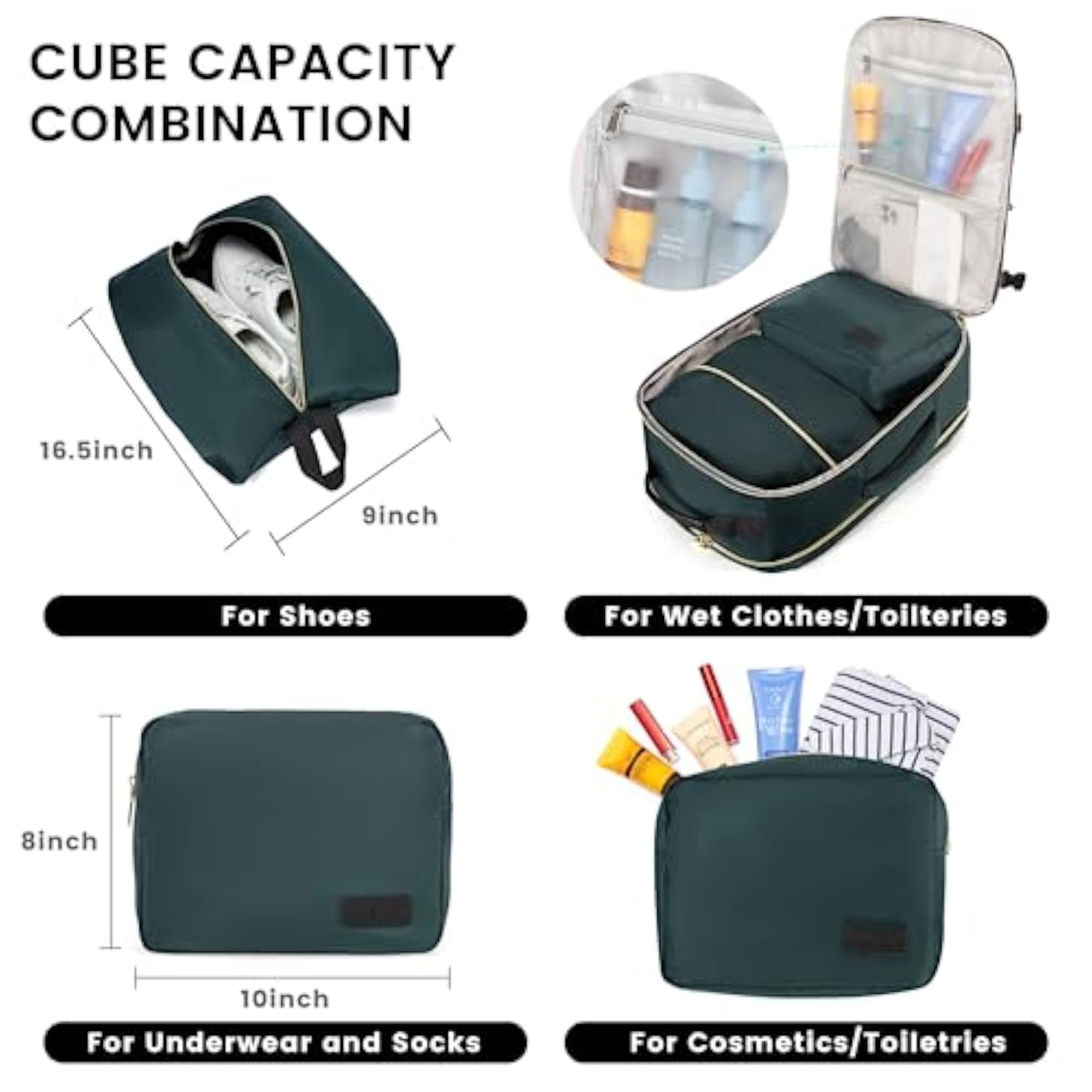 40L Large Travel Backpack for Women & Men, Airline Approved