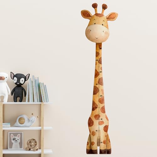 Giraffe Kids Height Wall Decal,Cute Animal Height Stickers, Children's Room Growth Chart Stickers for Wall,Peel & Stick Kids Growth Animal Decals for...